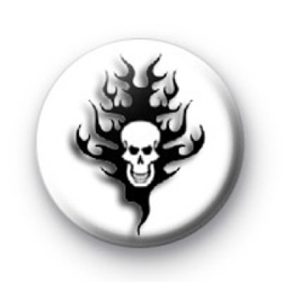 Skull And Black Flames Badge medium